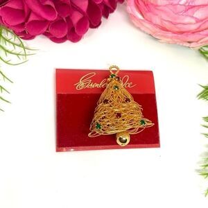 NWT⚜️Vintage EISENBERG ICE Gold Christmas Tree Pin